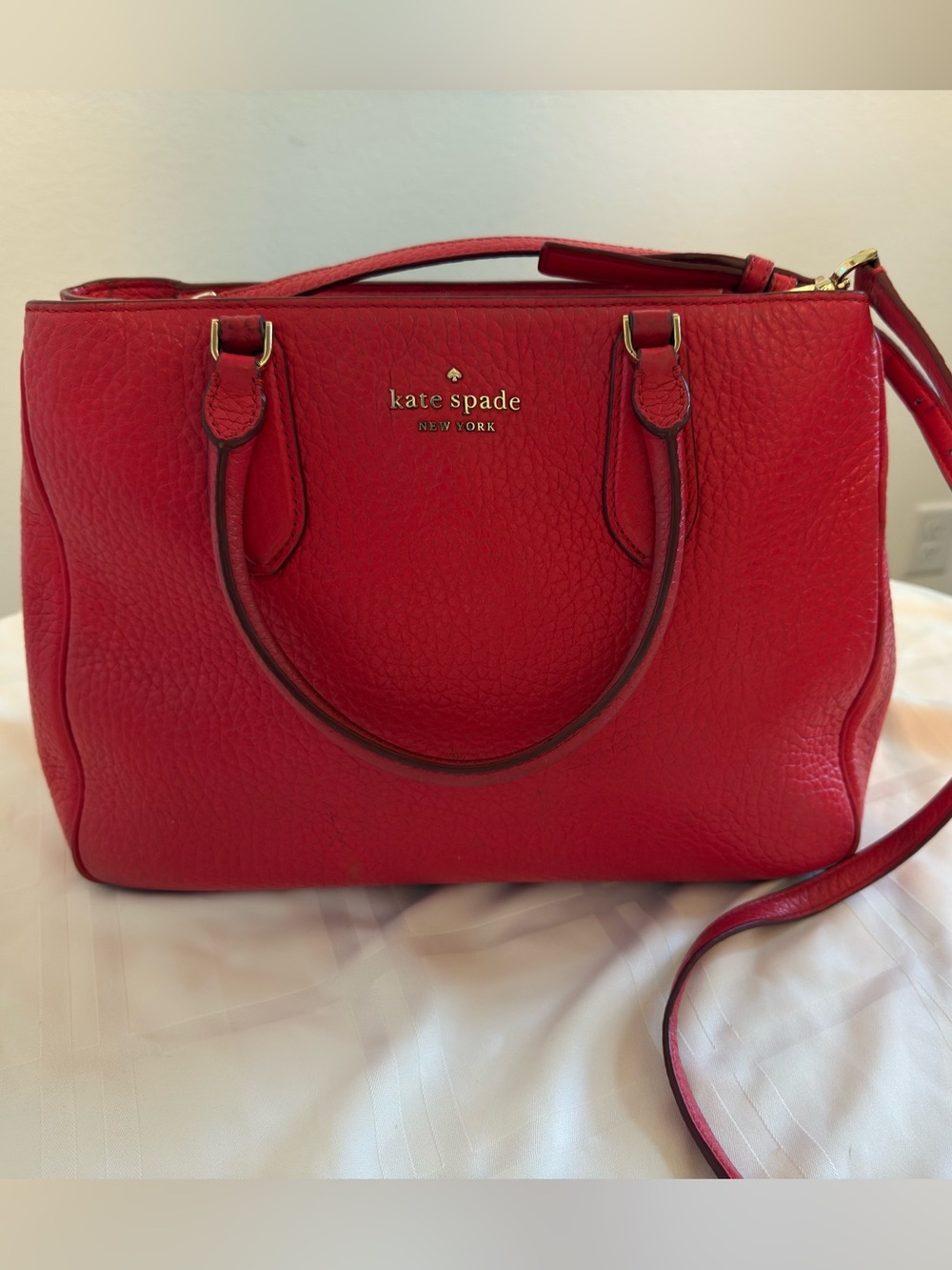 Kate Spade Large Red Leather Satchel